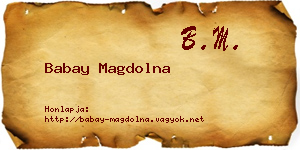 Babay Magdolna névjegykártya